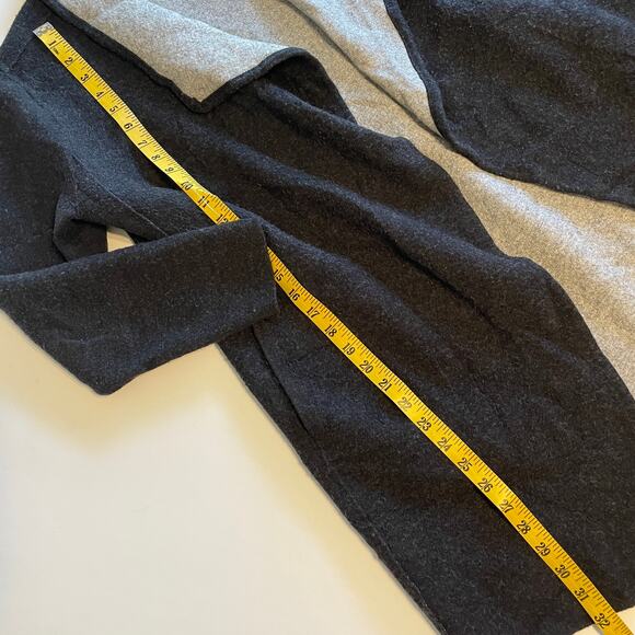 Eileen Fisher Merino Wool Blend Felted Cardigan Womens Medium 2-Tone Gray Draped - Picture 7 of 7